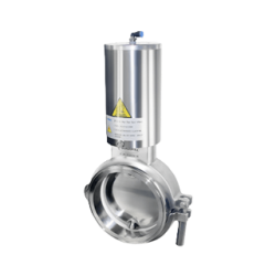 Vertical pneumatic powder butterfly valve