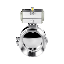 Horizontal pneumatic powder butterfly valve